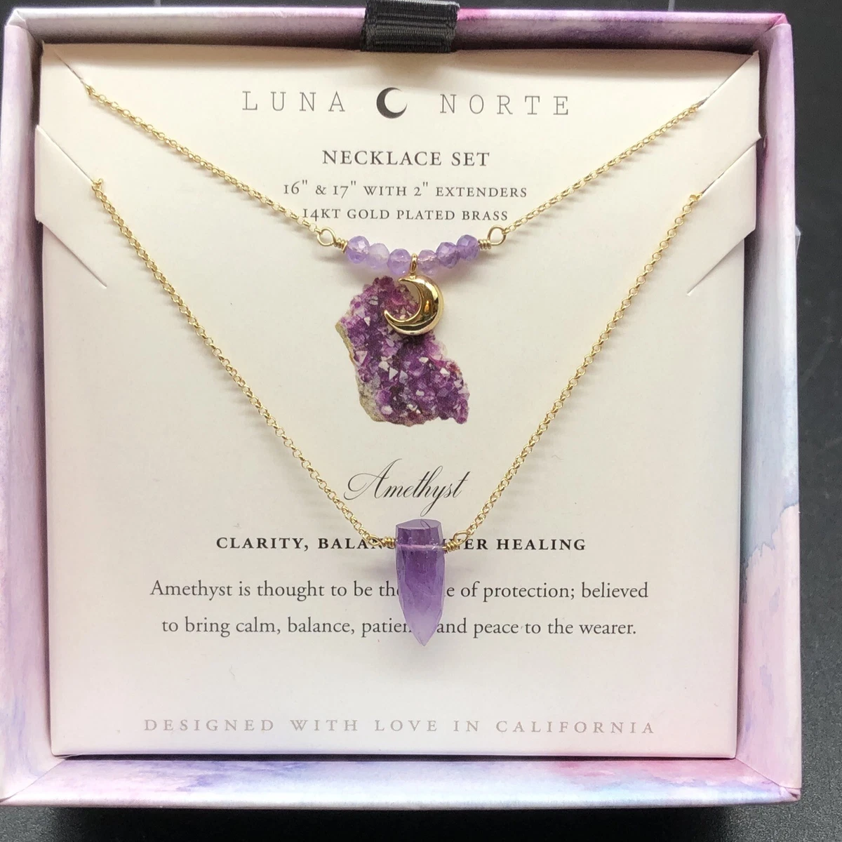 Luna norte amethyst necklace set deals