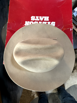 Vintage Stetson Rancher 4x Beaver Silverbelly Cowboy Hat w/ Box