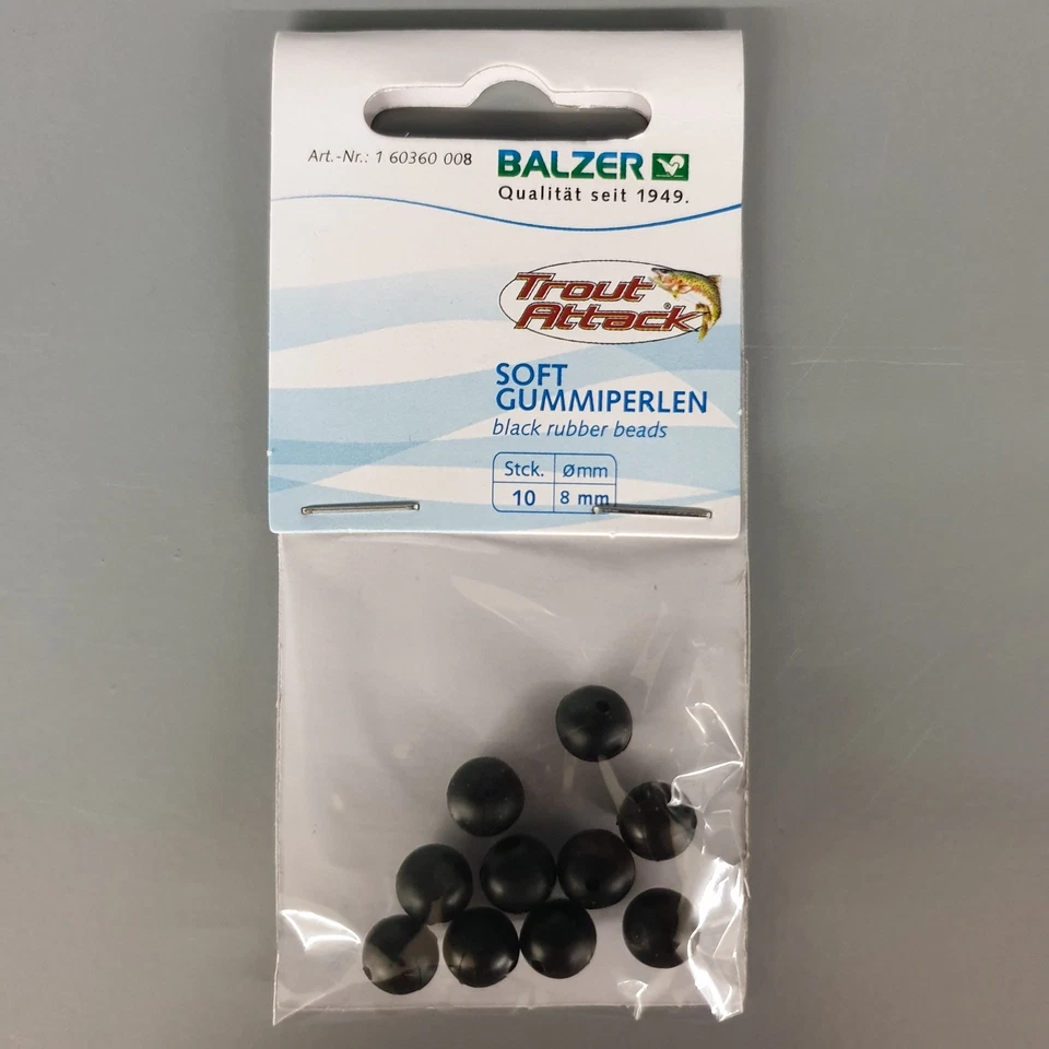 Balzer Trout Attack Soft Gummiperlen 8mm Softgummiperlen Schwarz Black Pearl OVP