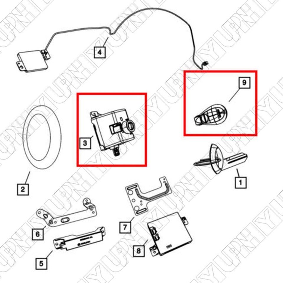 For 0810 Dodge Journey Ignition Switch Node Module & Key 68210155AB