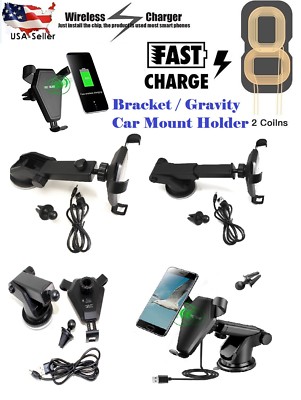 Qi wireless car FAST charger dashboard windshield mount holder iPhone X/8, Note8