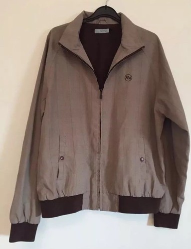 Mens Beige Red Herring Bomber Jacket 