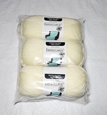 Loops and Threads Impecable 100% Acrylic Yarn ARAN Medium - Package of 3 - NIP