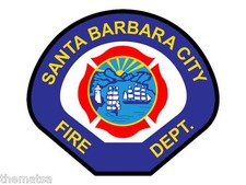 SANTA BARBARA CITY FRE DEPARTMENT 4" HELMET BUMPER STICKER DECAL MADE IN USA