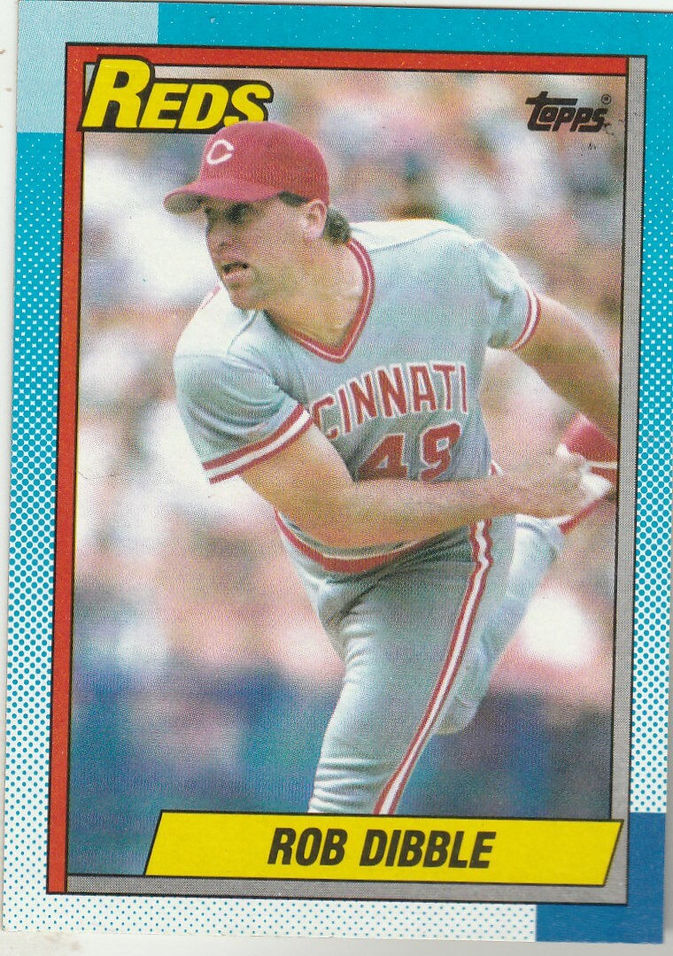 FREE SHIPPING-MINT-1990 Topps #46 Rob Dibble Reds PLUS BONUS CARDS