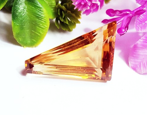 Natural Citrine Fancy Cut 35.45 Ct CERTIFIED Loose Gemstone With Free Gift - Picture 2 of 7