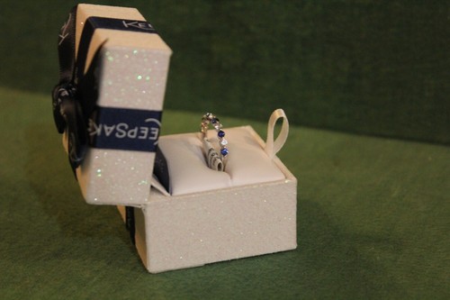 new Keepsake womans ring sterling silver ocean gem created sapphire - Picture 6 of 9