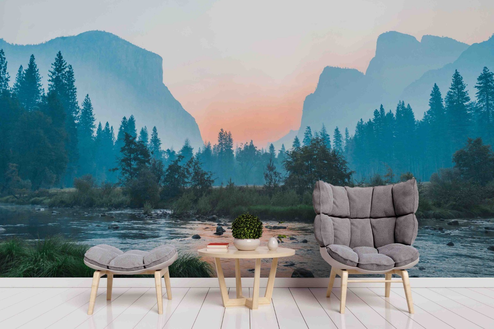 3D Mountains Forests Rivers Landscape Wall Murals Wallpaper Murals Wall Sticker