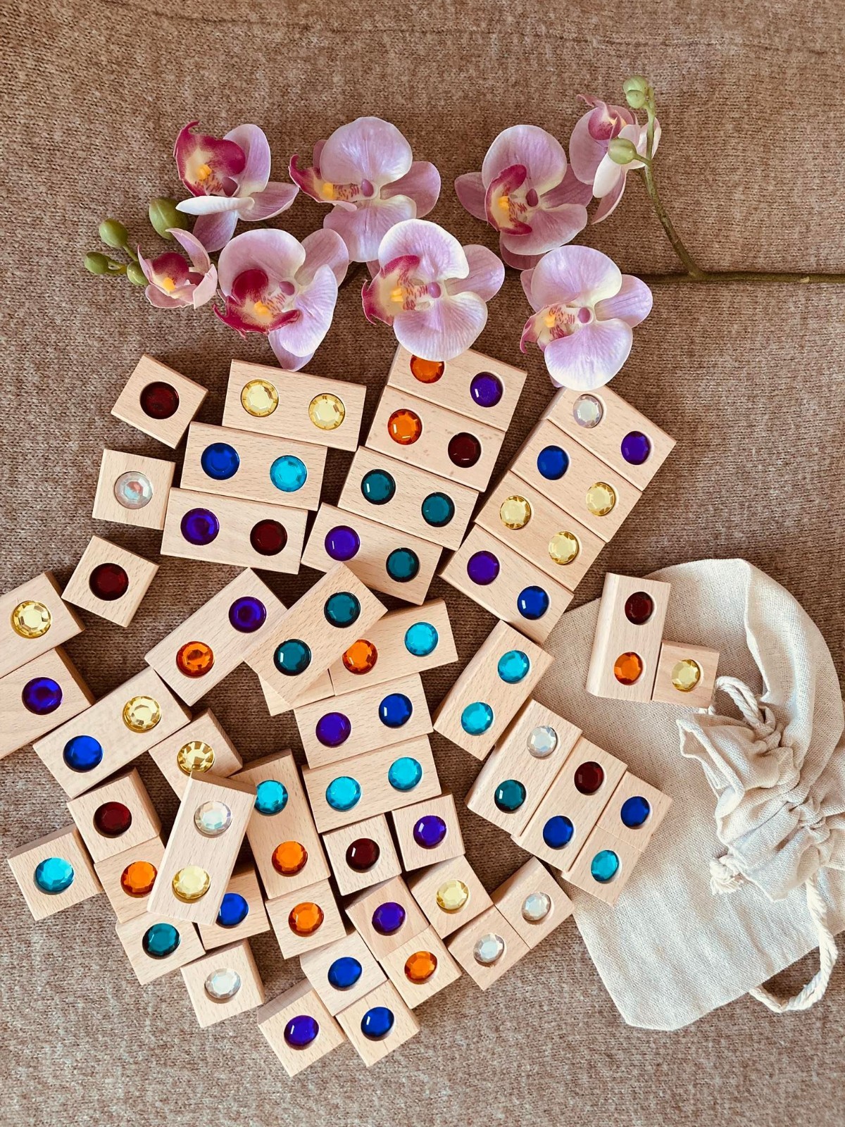 Montessori Glitzerbausteine aus Holz – Funkelsteine Bausteine AnkaBanka