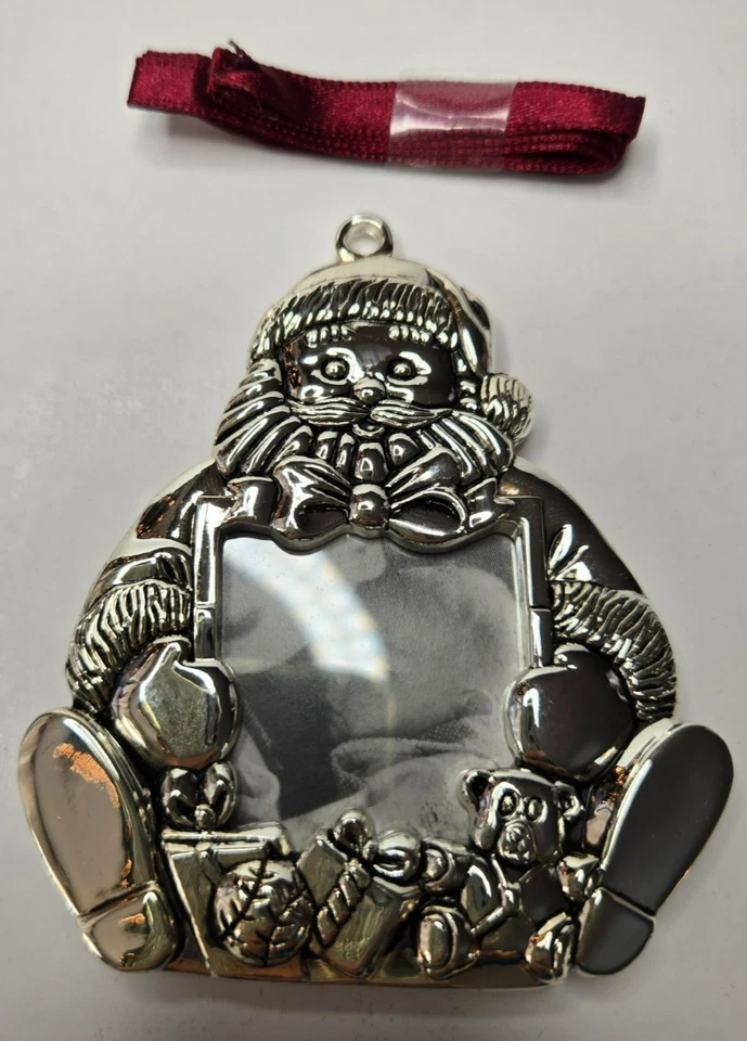 Gorham Marco de Fotos Plateado Adorno de Navidad Navidad Set de 3 Caja Nueva Foto 2 de 4