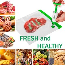 Vacuum Food Storage Bags with Hand Pump   Reusable Sous Vide Bags with Air Valve