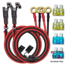 2 Pcs 10AWG 2FT Charger Cable, SAE to O Ring Terminal Quick 10awg2ft 2