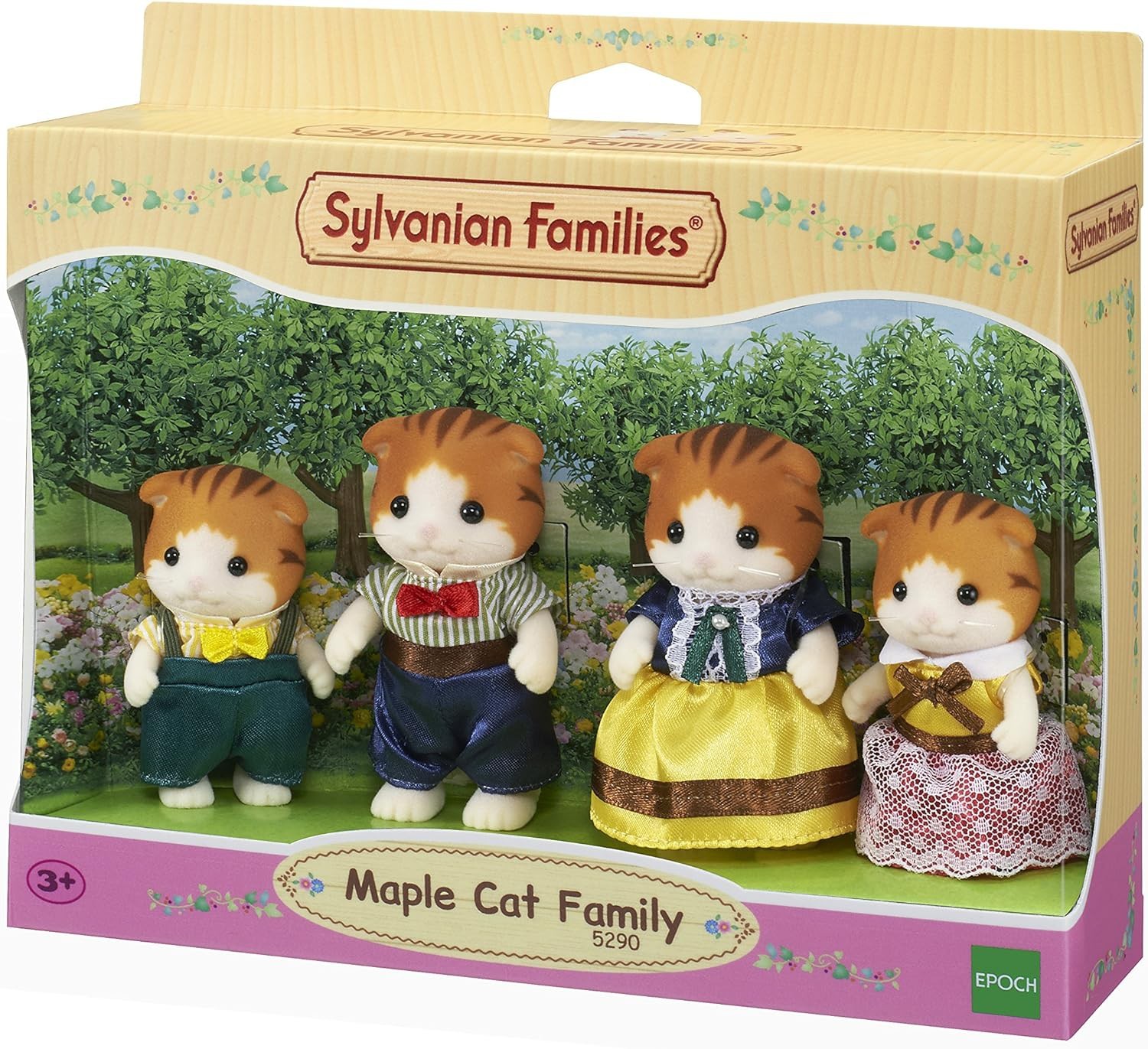 SET 4 Figure Bambole FAMIGLIA GATTO ACERO Maple Cat SYLVANIAN FAMILIES 5290