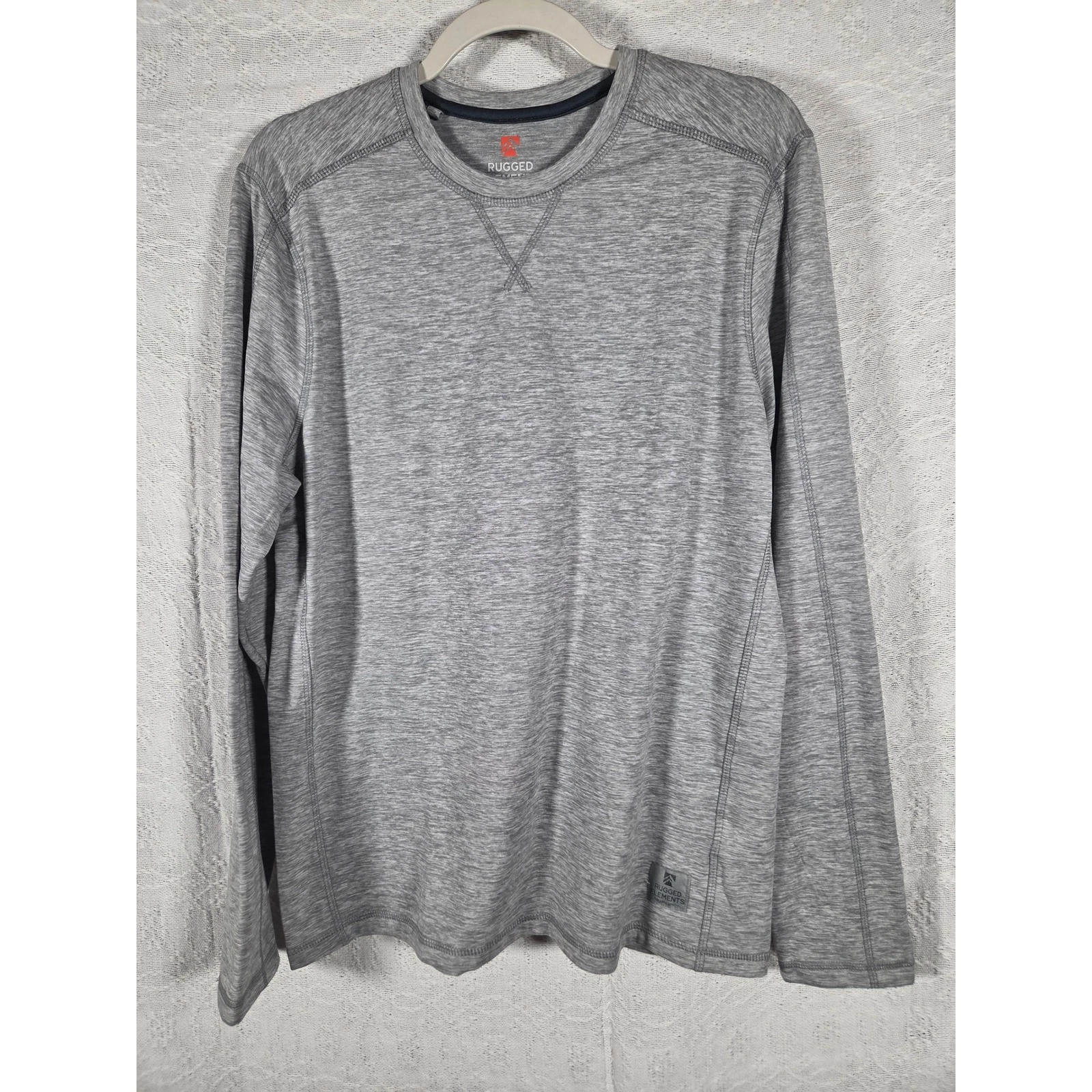 Rugged Elements Mens Gray Long Sleeve Performance Hiking Camping Shirt Small