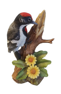 Andrea By Sadek Downy Woodpecker 9386 Porcelain Bird Figurine 5046