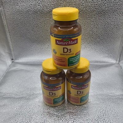 Nature Made (3-SET) 220 Tablets Each D3 2000 IU Supplement Exp. Date 1/26