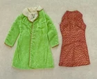 VTG Barbie Outfit Velvet Venture #1488 Pink Sheath Green Velvet Coat