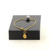 Mineralien Und Steine PréCieuses. Armband Aus Stahl Vergoldet Edelstahl 1 Perle