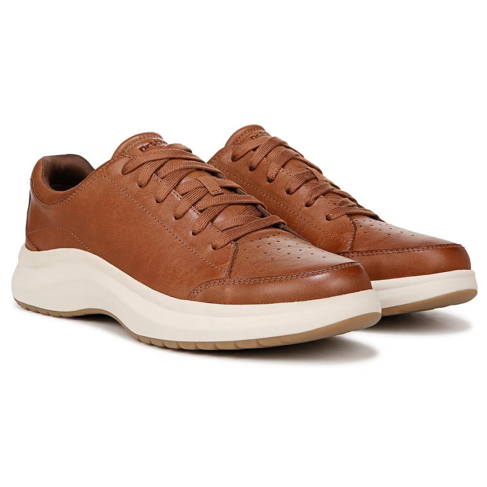 Dr Scholls Men's Feel Great Plantar Fasciitis Lace Up Sneaker Dark Tan 9.5M