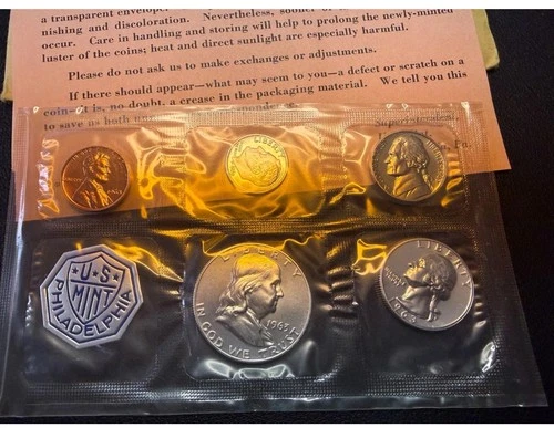 1963 - P Franklin Half Dollar Proof Set Silver in mint Envelope