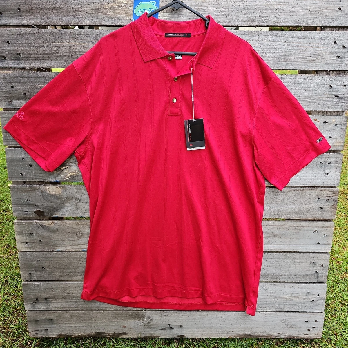 Tiger Woods Collection Polo Men XL Red Dri-FIT Short Sleeve Golf Shirt