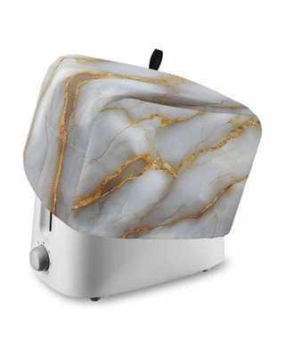 Marble Gold Grey 4 Slice Toaster Cover Small Appliance Cover Toaster Dustproo...