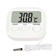 External Probe Digital Thermometer Device with LCD Display for Freezer Fridge