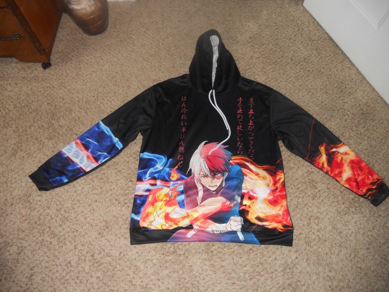 ANIME TODOROKI SHOTO MEN'S HOODIE SIZE L