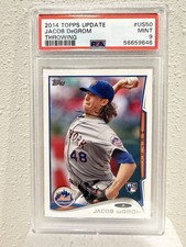 2014 Topps Update Jacob DeGrom Throwing Rookie Card RC #US50 PSA 9 MINT Mets. rookie card picture