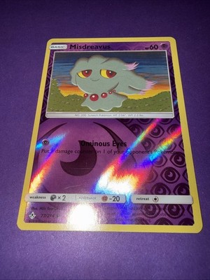 Pokemon Misdreavus 77/214 Unbroken Bonds Reverse Holo Common