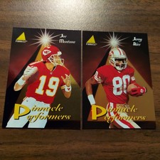 Jerry Rice 49ERS PP5 Joe Montana CHIEFS PP11 1994 Pinnacle Performers NFL Cards