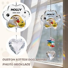 Personalised Rainbow Bridge Pet Loss Gifts, Pet Memorial Suncatcher Gifts
