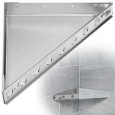 Wangzozo 22x22x31 Floating Corner Shower Seat Stool Bench Stainless Steel