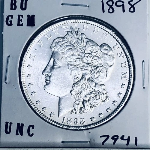 1898 BU GEM MORGAN SILVER DOLLAR UNC MS+++ U.S. MINT RARE COIN 7941
