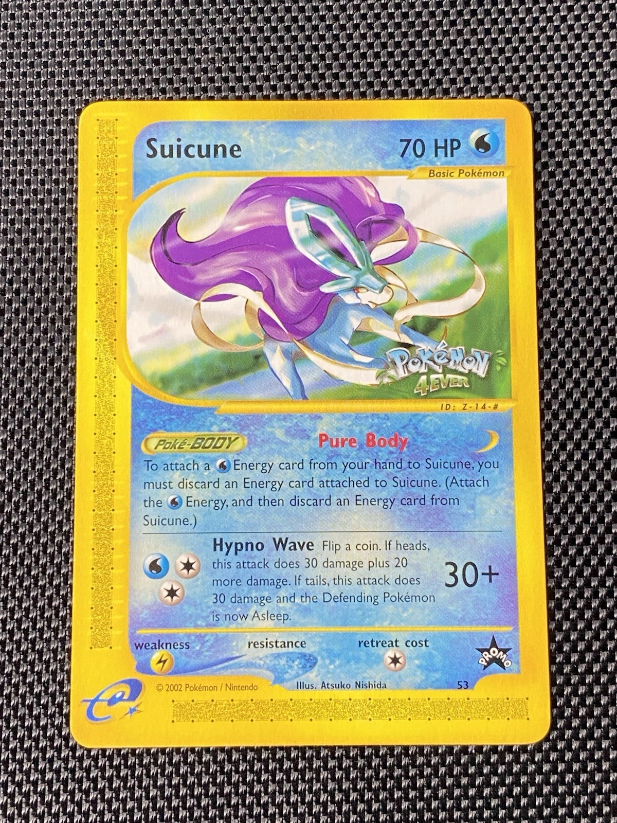 Pokemon TCG Suicune WOTC Black Star Promo 53 E Series 4Ever Stamp NM