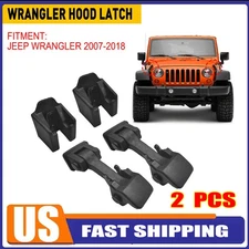 Locking Hood Latch Kit 2pcs Set for Jeep JK Wrangler 2007-2018 Upgrades Security
