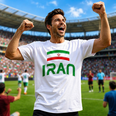 Iran Fußball Fan T-Shirt, Iran Flagge Grafik für Herren