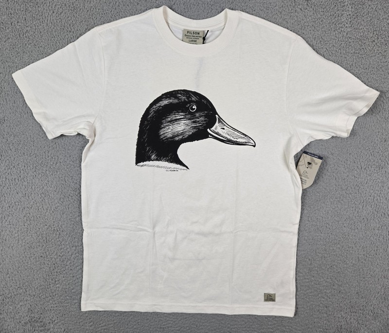 Filson x Ducks Unlimited *NWT* Pioneer Graphic T-Shirt Off-White Mens Size Large