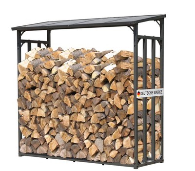 QUICK STAR Metall Kaminholzregal XXL 185 x70 x185 cm Kaminholzunterstand 2,3 m³