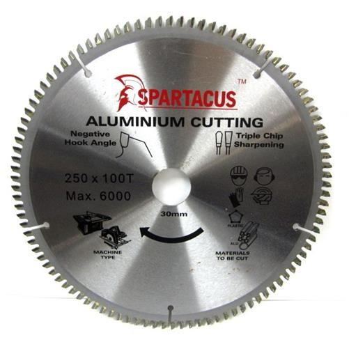 Spartacus Aluminium Saw Blade 250 mm x 100 Teeth x 30mm Dewalt DW742 D2W710