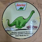 SINCLAIR DINO GASOLINE PORCELAIN ENAMEL SIGN 29 X 29 INCHES