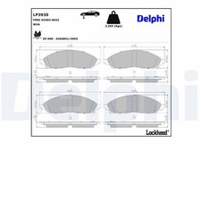 DELPHI Bremsbeläge Satz Vorne Bremsklötze für JEEP Grand Cherokee V (WL) LP3930