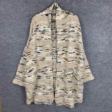 Anthropologie Moth Knit Cardigan Sweater Open Front Multi Color Oversized XS