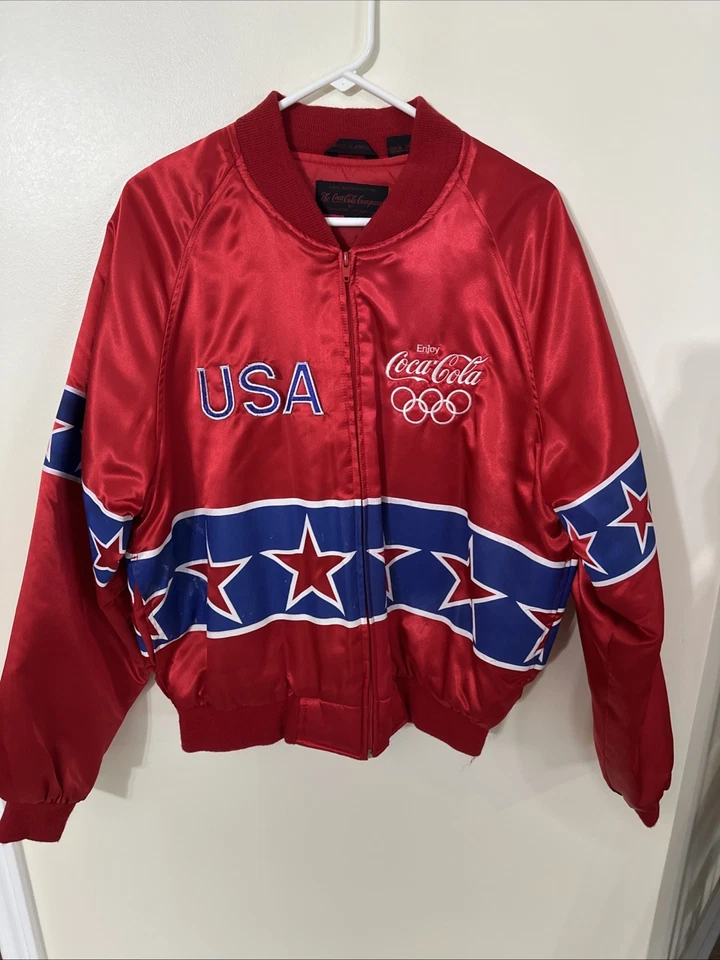 1996 Олимпийский Coca-Cola США средний куртка ветровка винтажный редкая читать описания - Изображение 2 из 4
