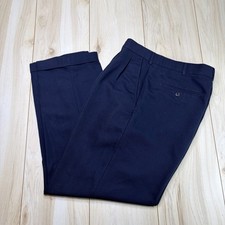 Vintage Yves Saint Laurent Men s Pleated Dress Pants Navy Blue 34x30 Trousers