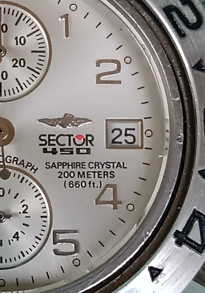 SECTOR VINTAGE CRONO No LIMITS 450 JAPAN MADE 200 MT USATO NON FUNZIONANTE - Immagine 2 di 4