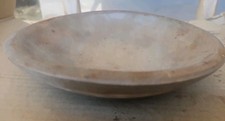 Primitive Hand-Carved Wooden Bowl Light Wood Tone Rustic Kitchenware Oval Shape