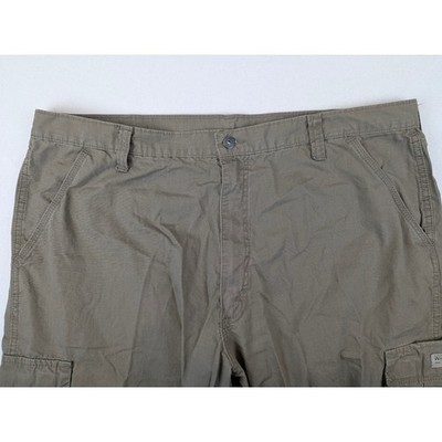 Wrangler Mens Rip-Stop Cargo Pants Relaxed Fit Olive Drab 42x30 70L3WML NEW