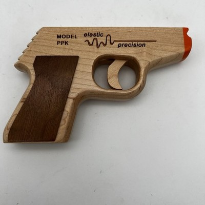 Elastic Precision Model PPK Rubber Band Gun Five Shooter Made of Solid Hard Wood