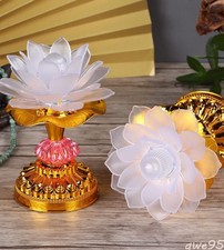 Pair Omeet Colorful LED Lotus Buddhist Lamp Gradient Buddha Light Worship Prayer